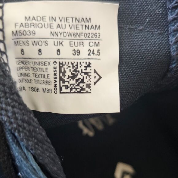 Monochromatic Black Low Ox Converse Sneakers Men’s Size 6 Casual Streetwear - Picture 12 of 12